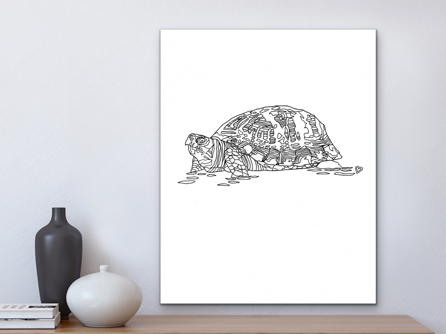 Pennsylvania State Turtle. Eastern Box Turtle Line Art Print