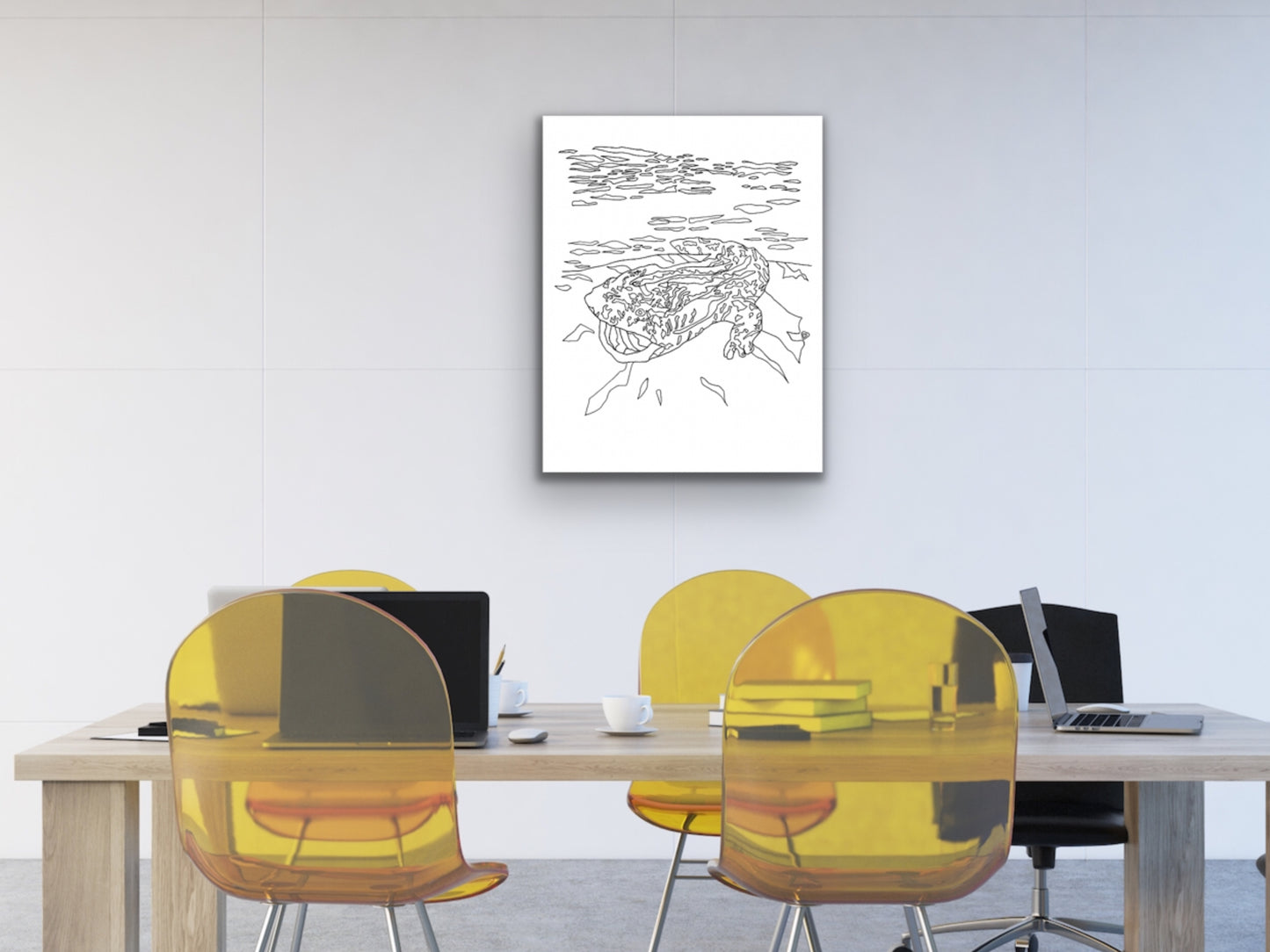 Pennsylvania State Hellbender. Eastern Hellbender Line Art Print 1