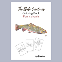 Load image into Gallery viewer, Pennsylvania State Creatures Coloring Book. Print and Color
