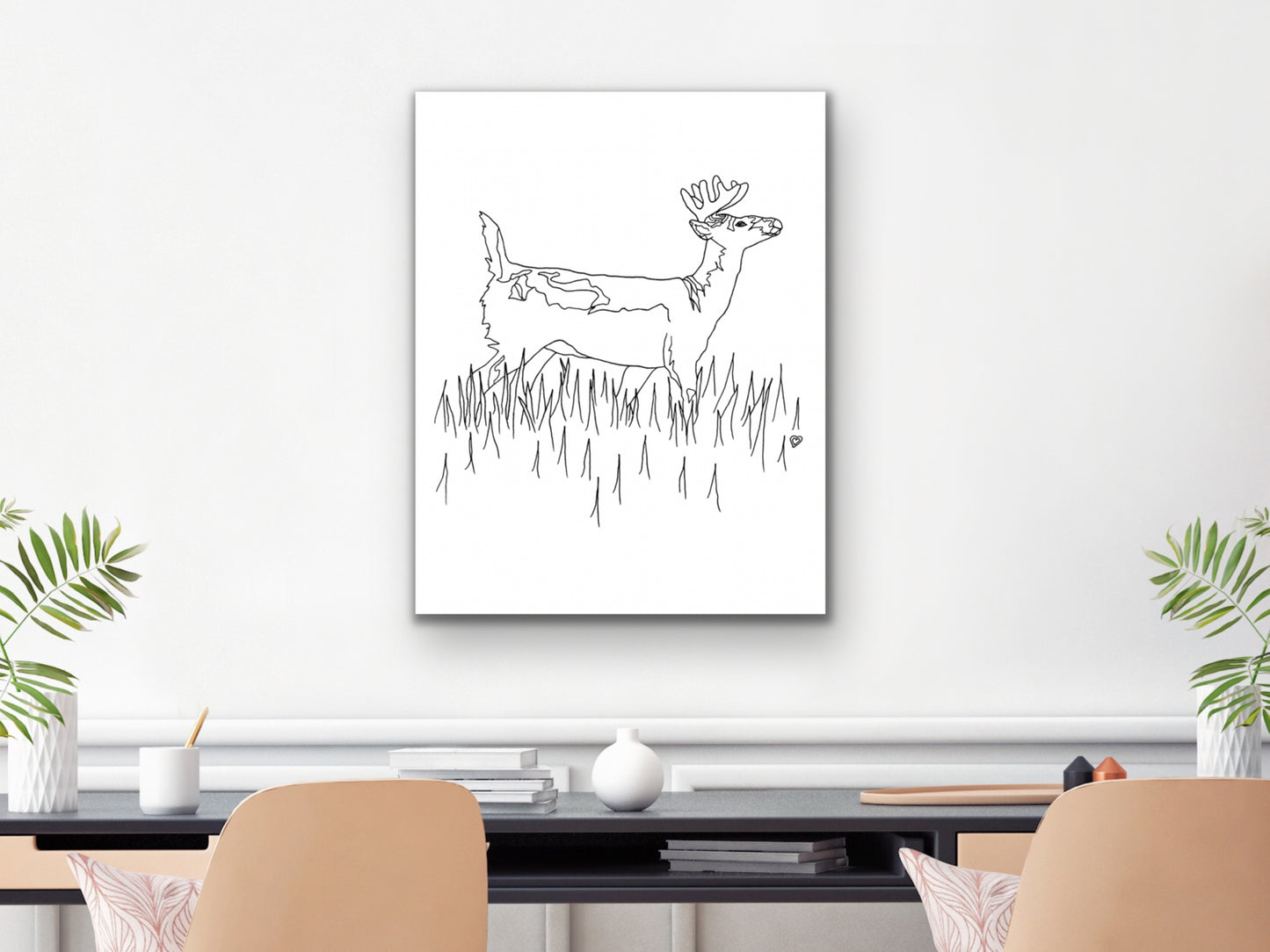 Pennsylvania State Deer. White Tailed Deer Art Print. Pennsylvania State Symbol Art