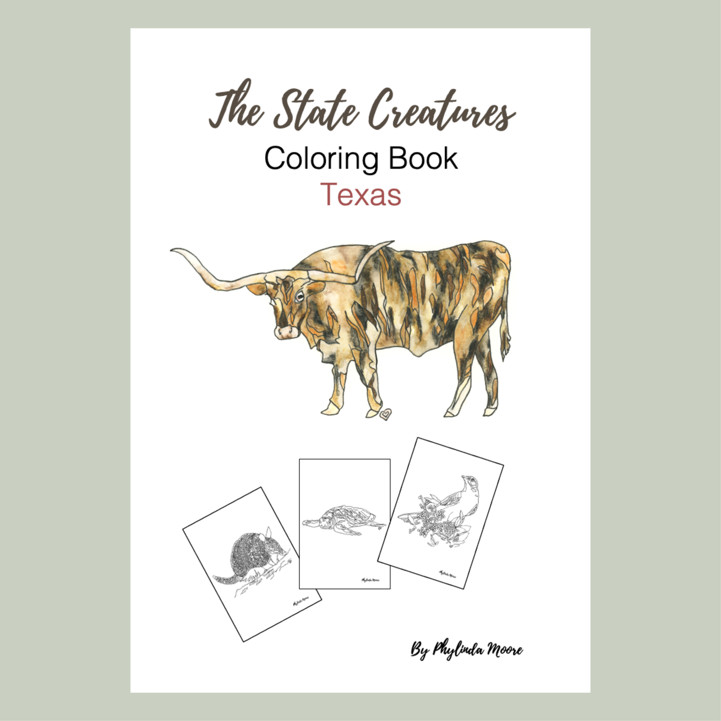 Texas State Creatures Coloring Book. Print and Color