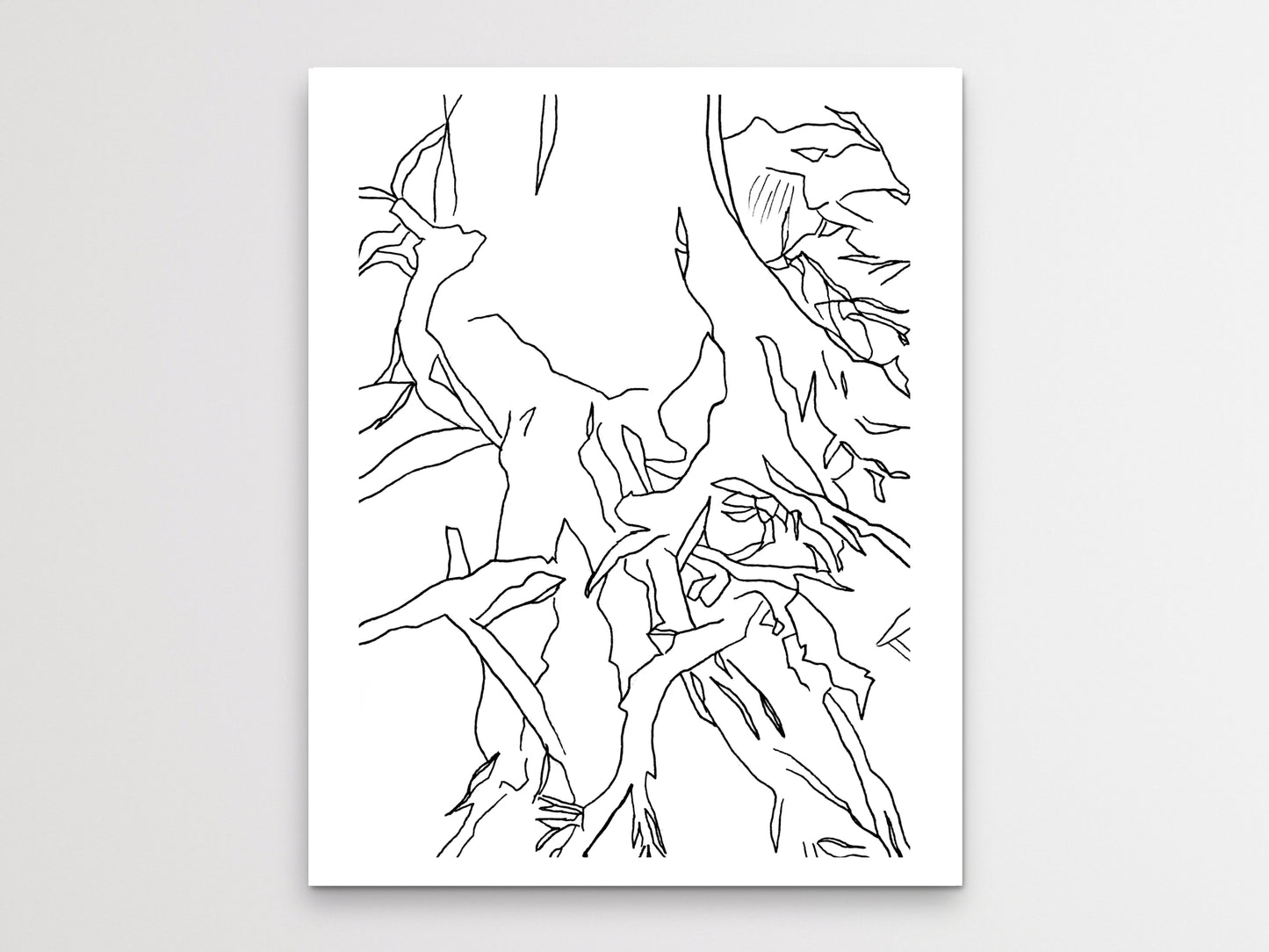 Tree Roots 2 Line Art Print