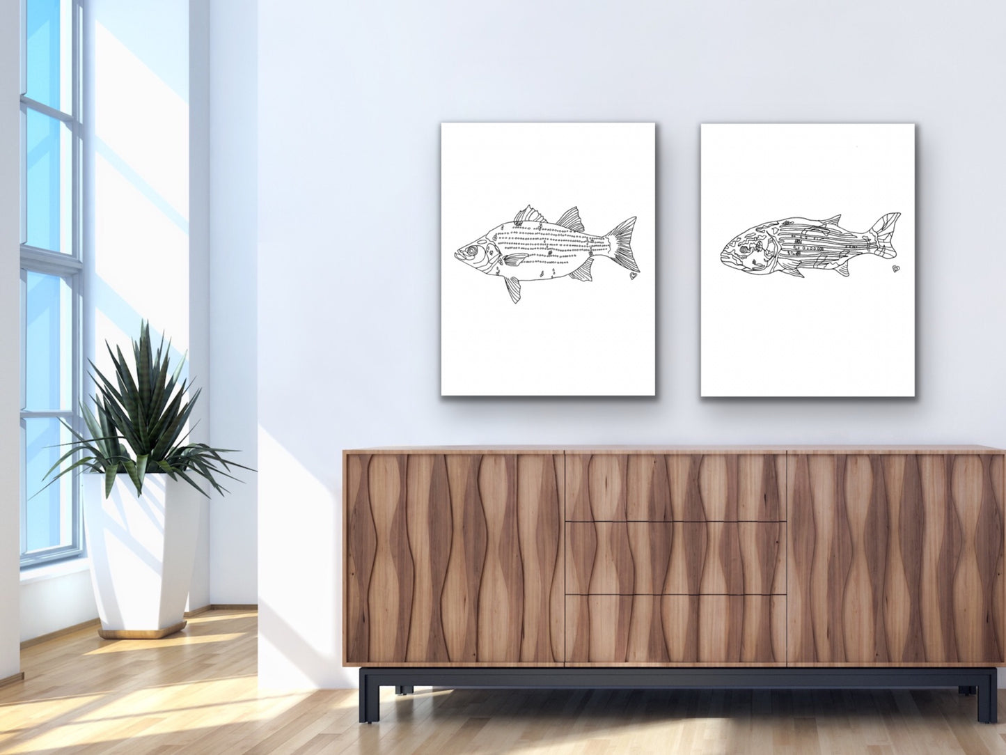 Oklahoma State Fish. White Bass Art Print. Oklahoma State Symbol Art